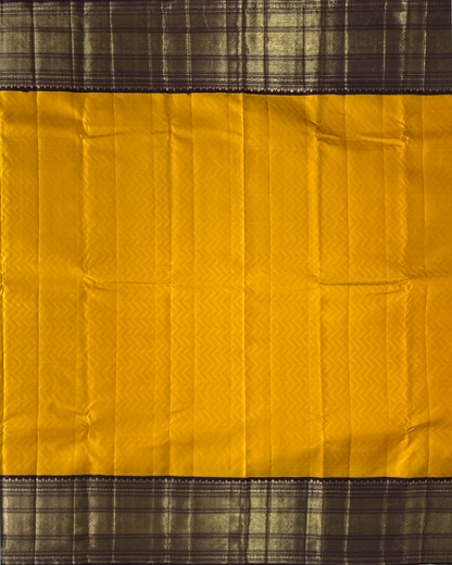 Kanchipuram Silk Saree in Purple and Mustard with Rich Zari Accents